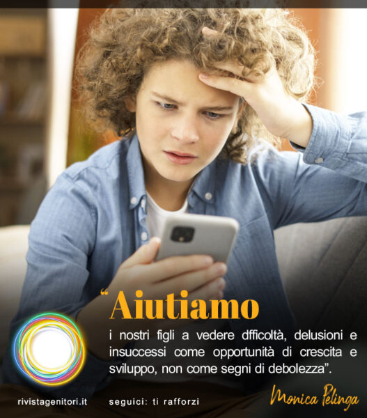 L'immagine rappresenta un ragazzino che sta guardando il suo smartphone e si sente in enorme difficoltà