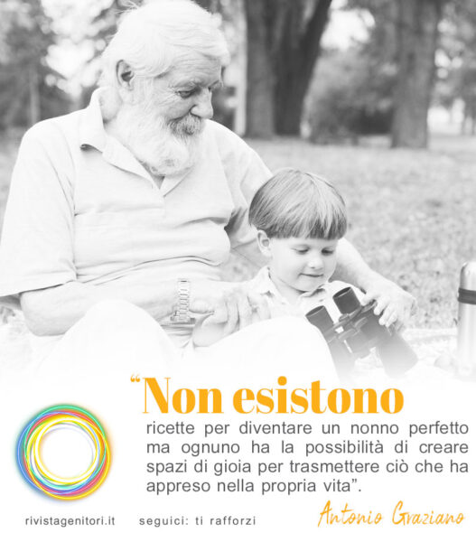 l'immagine rappresenta un nonno con suo nipote che giocano insieme