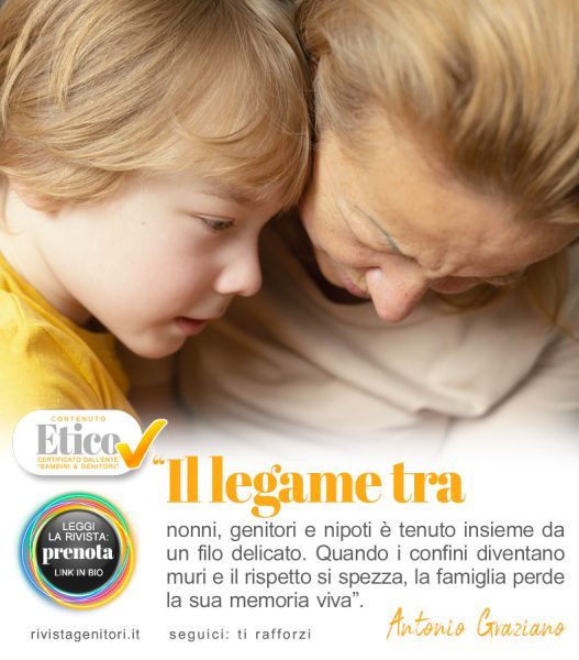 Tre generazioni sedute in cerchio che dialogano con rispetto e ascolto reciproco