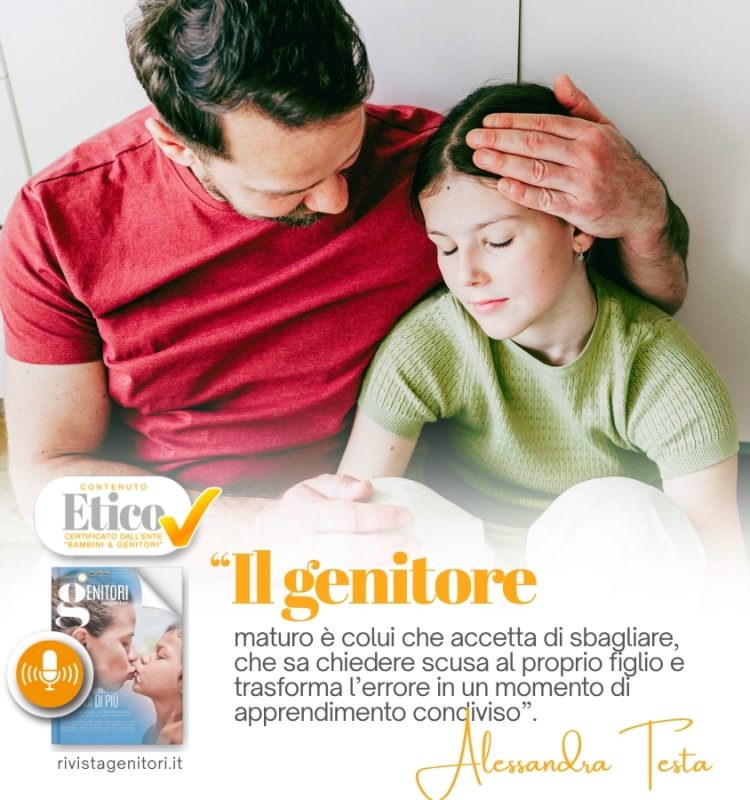 Genitore che ascolta e abbraccia il proprio figlio in un momento di dialogo e connessione emotiva