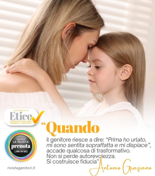 Genitore e figlio che si riavvicinano con un abbraccio dopo un momento di tensione, simbolo della riparazione emotiva e del rafforzamento del legame familiare.
