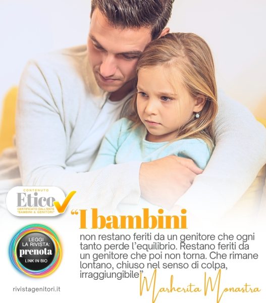 Genitore e figlio che si riavvicinano con un abbraccio dopo un momento di tensione, simbolo della riparazione emotiva e del rafforzamento del legame familiare